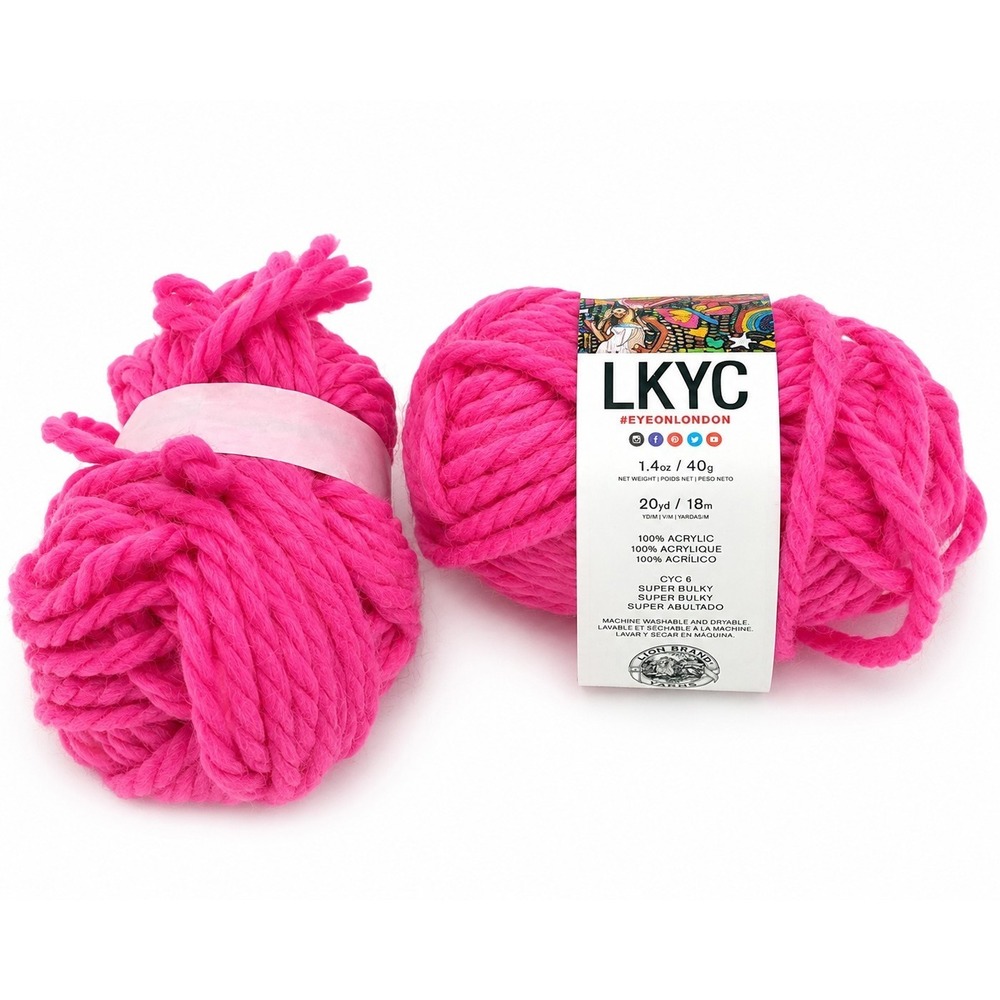 Lion Brand LKYC London Kaye Meow Pink #195 Super Bulky Yarn Lot Full + Partial